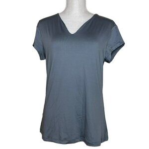 ANIVIVO Split Neck Short Sleeve Gray Women's Golf Shirt, Size Medium - NWT